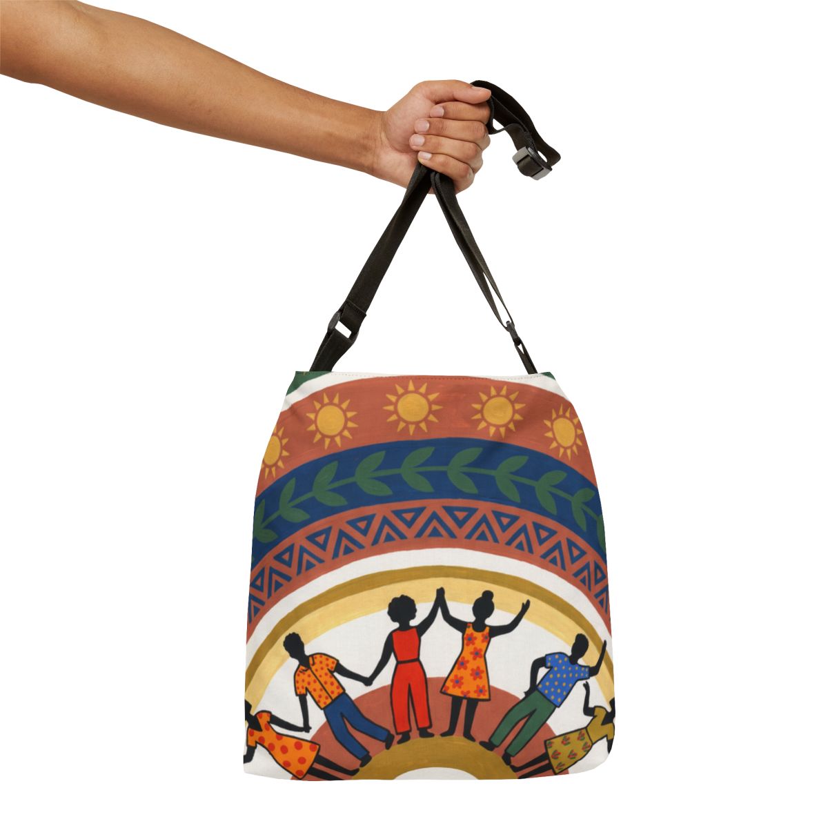 Adjustable Tote Bag - Unity Mandala Folk Art | Echovira...