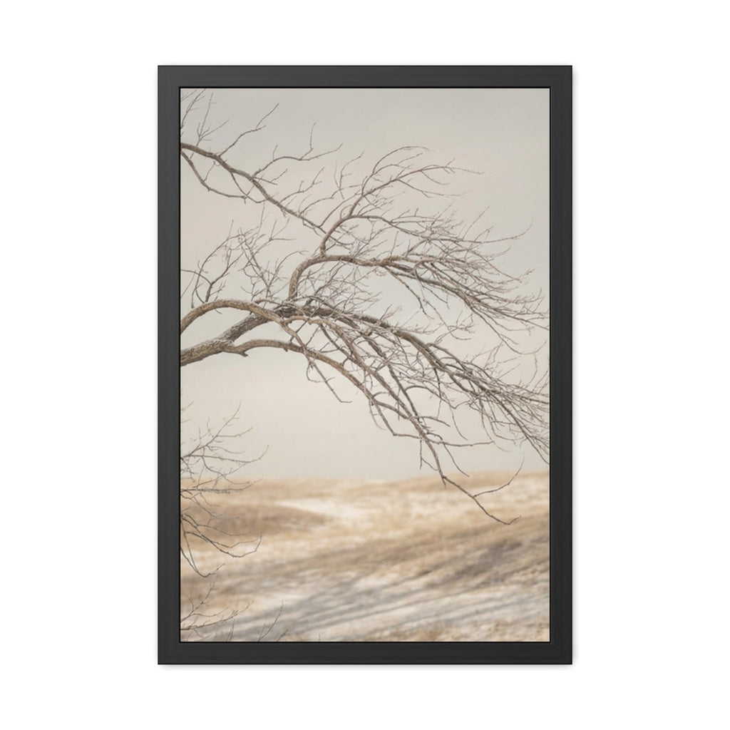 Framed Poster - Minimalist Winter Tree — Portrait