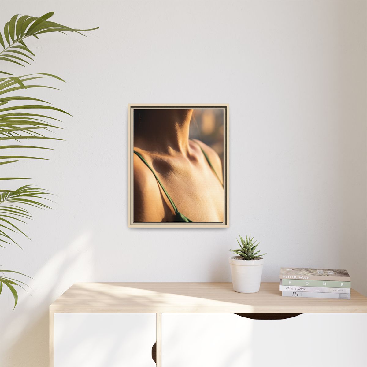 Golden Hour Matte Canvas - Framed Sunset Wall Art — Natural...