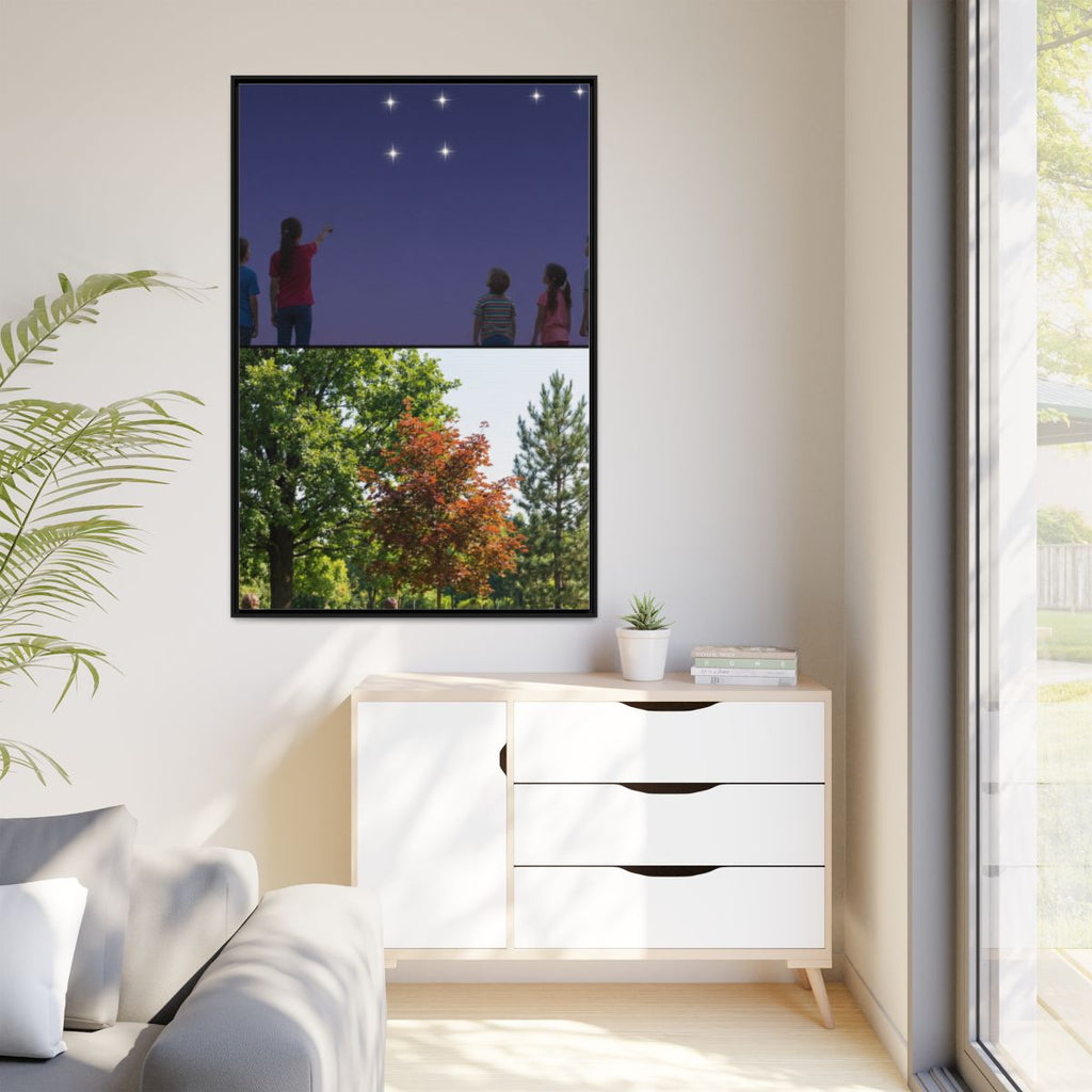 Matte Canvas, Framed - Stardust & Forest Discovery — Black /...