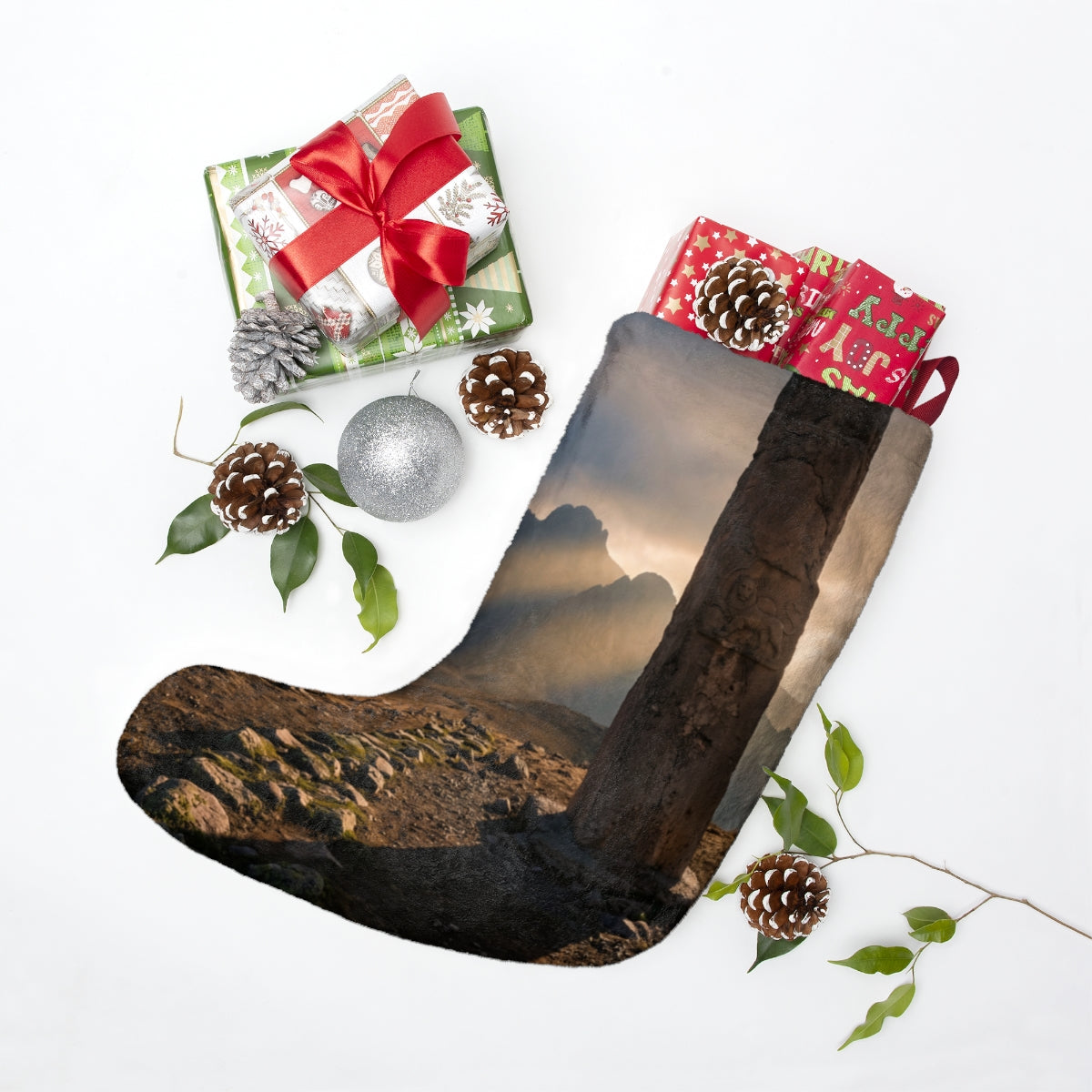 Christmas Stocking - Golden Peaks
