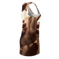 Racerback Dress with Neutral Geometric Art