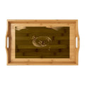 Antique Brass Sundial Bamboo Serving Tray