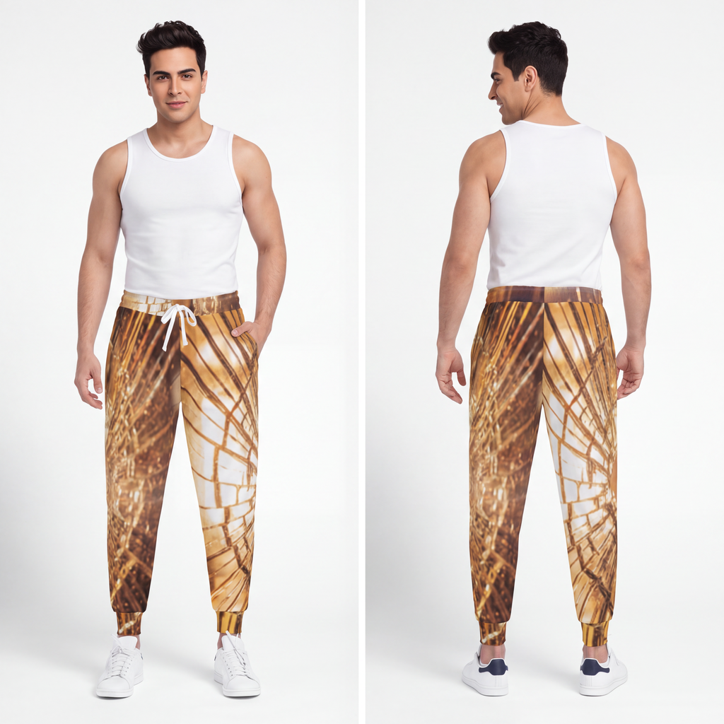 Men's Athletic Joggers - Shattered Gold Streetwear |...