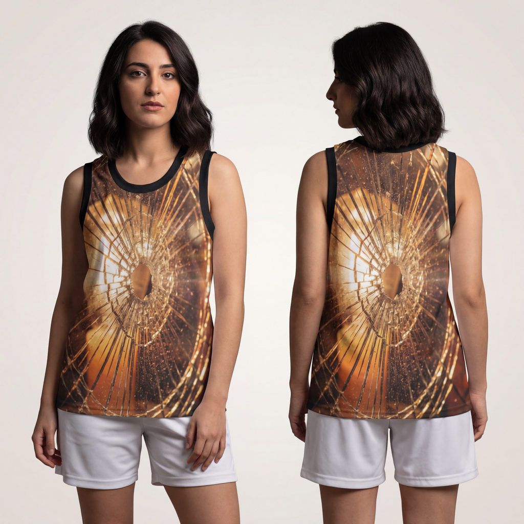 Unisex Basketball Jersey - Shattered Glow
