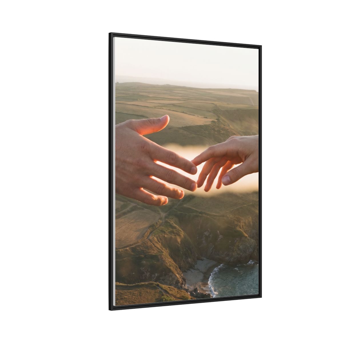 Matte Canvas, Framed - The Infinite Touch | Ethereal Coastal...
