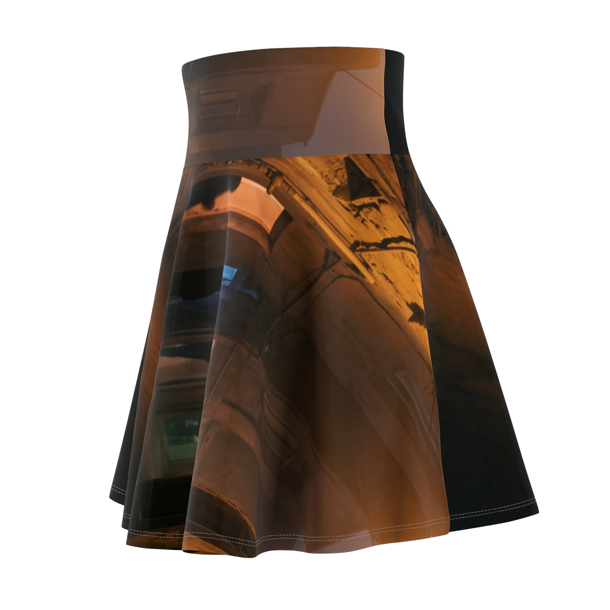 Women's Skater Skirt - Shadowed Alleyway Mystery Art Print |...
