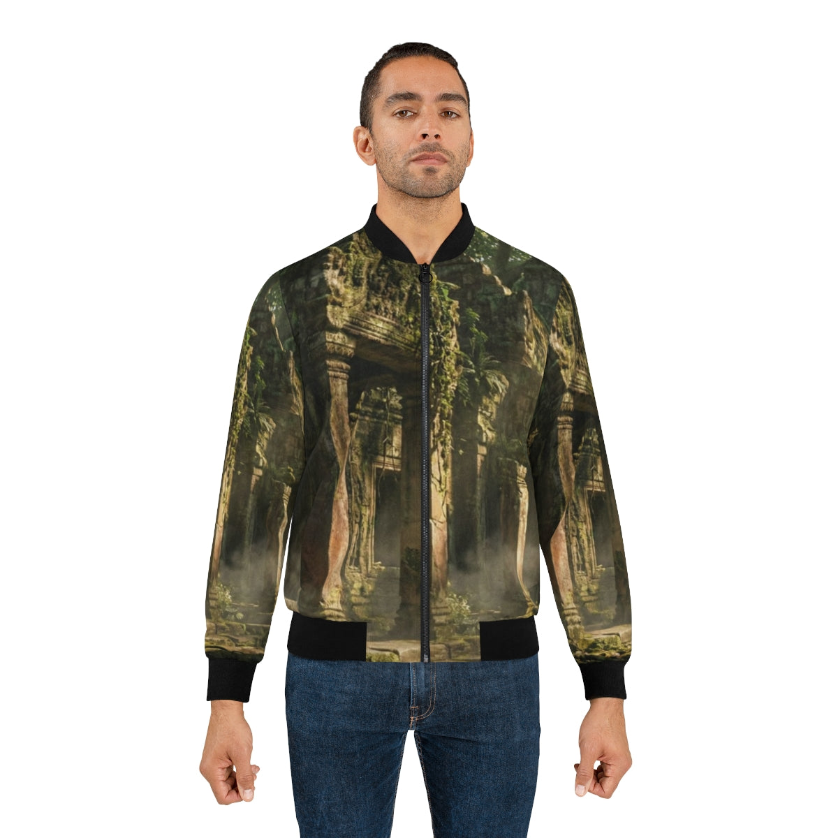 Men's Bomber Jacket - Mystic Sanctuary | Echovira Gallery