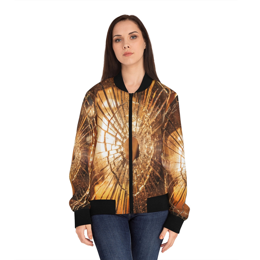 Women's Bomber Jacket - Shattered Light | Echovira Gallery