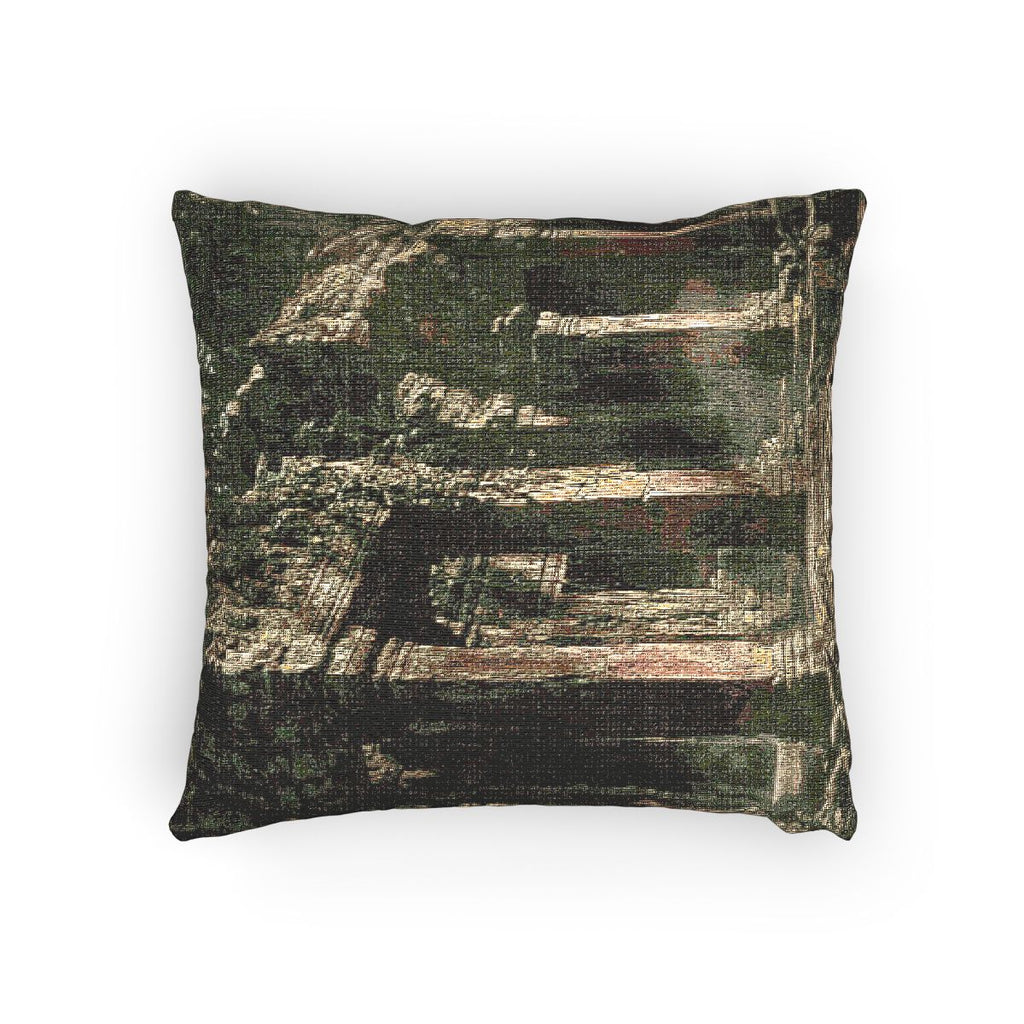 Woven Pillow - Ancient Temple Sanctuary | Echovira Gallery