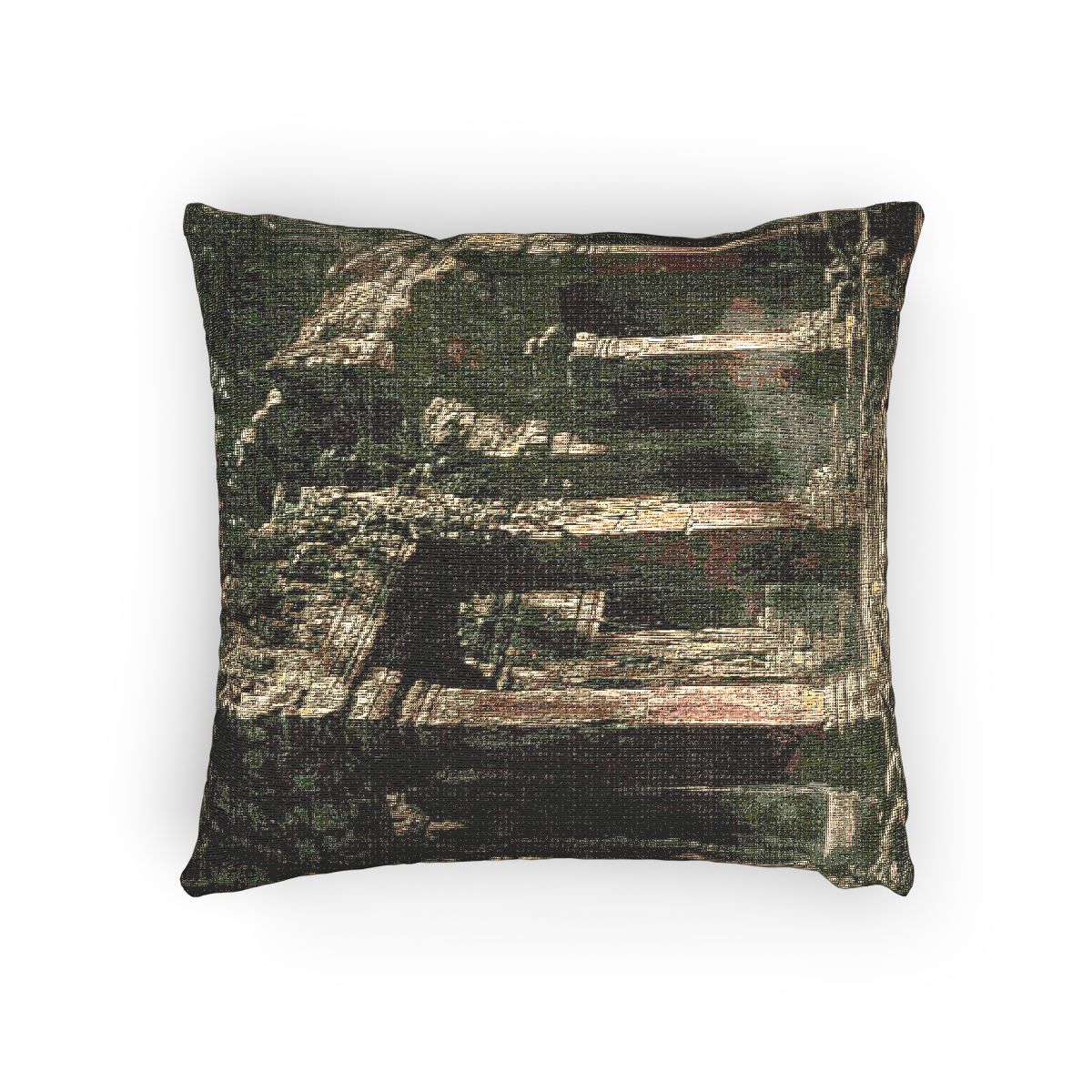 Woven Pillow - Ancient Temple Sanctuary | Echovira Gallery