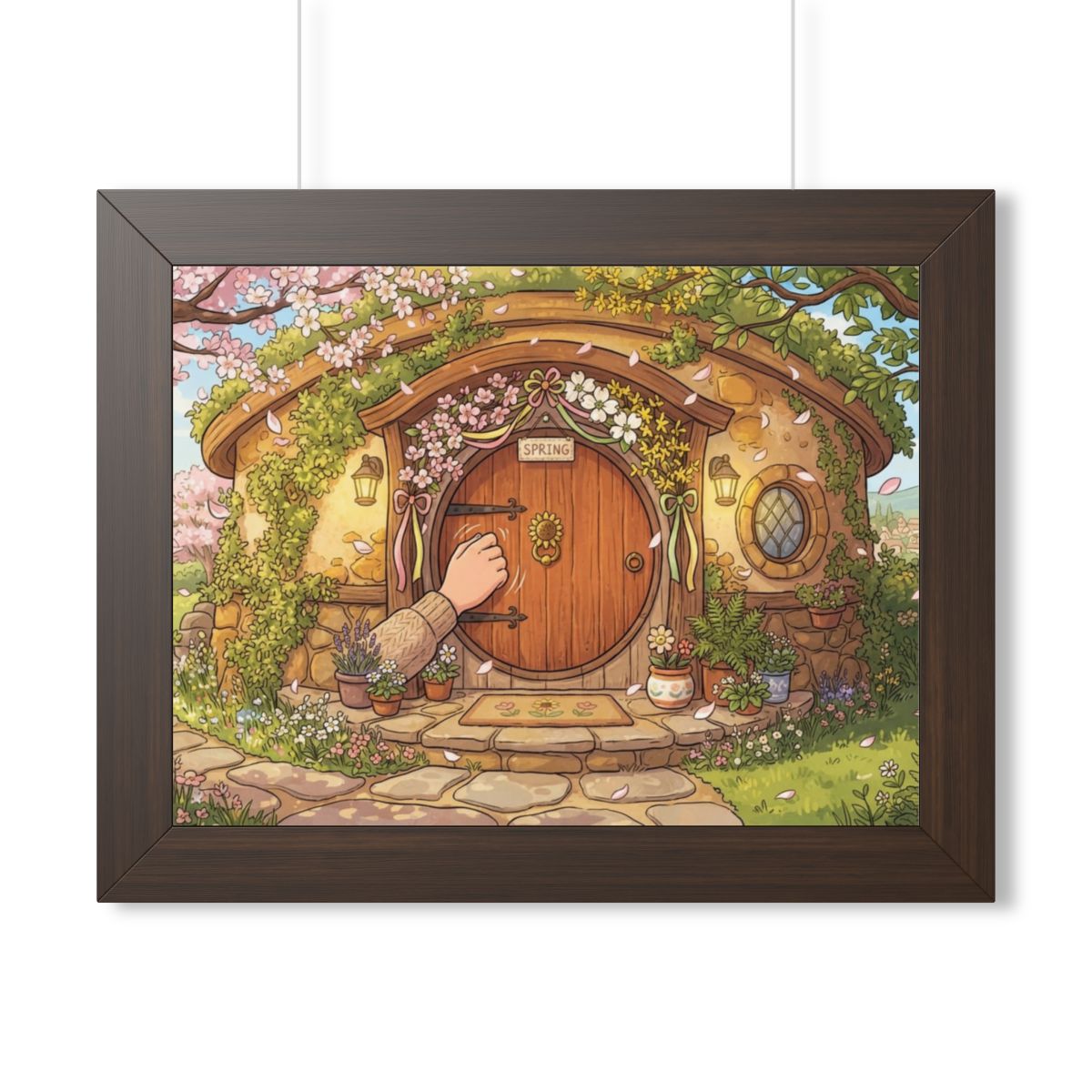 Framed Horizontal Poster - Spring Garden Entry — Walnut... |...