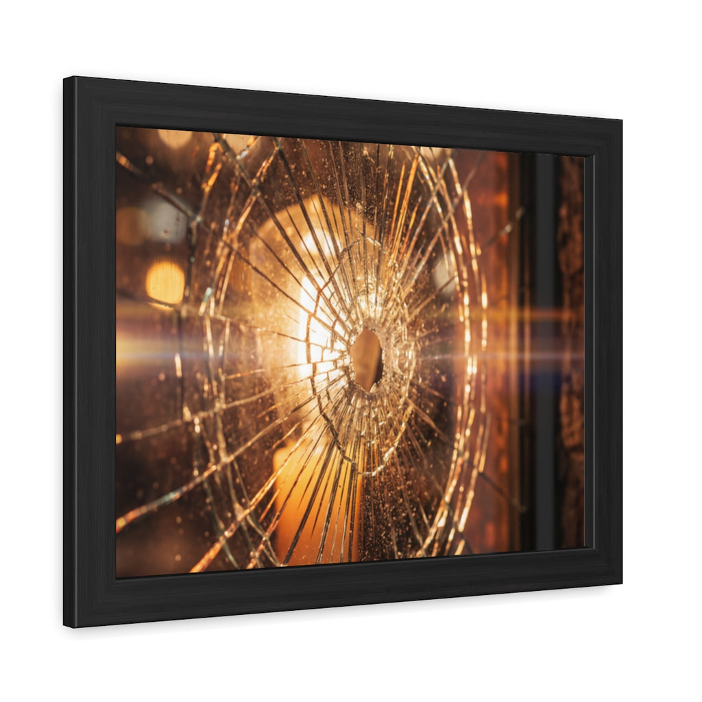 Framed Poster - Moody Fractured Glass — Landscape
