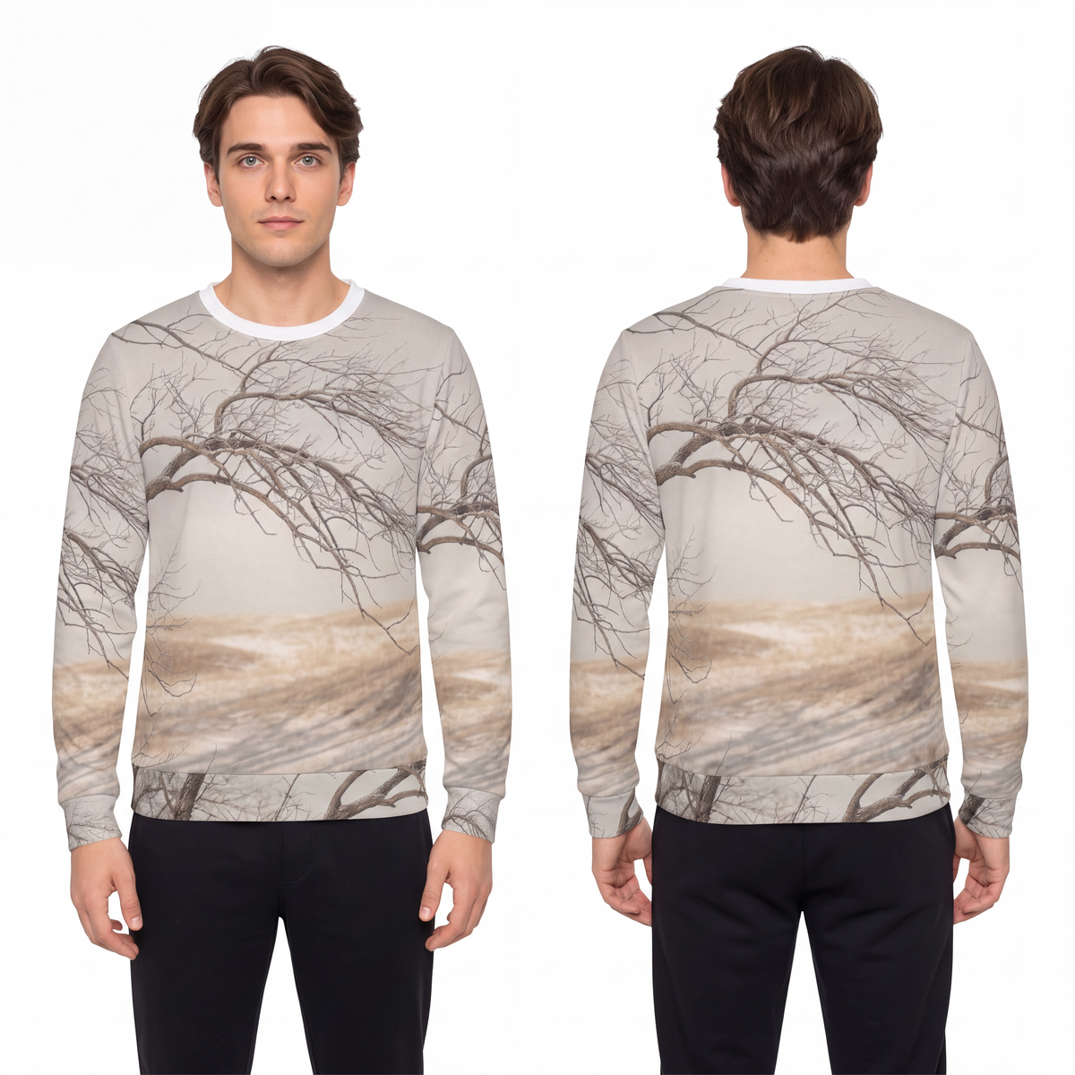 Men's Lightweight Sweatshirt - Winter Branch Solitude... |...