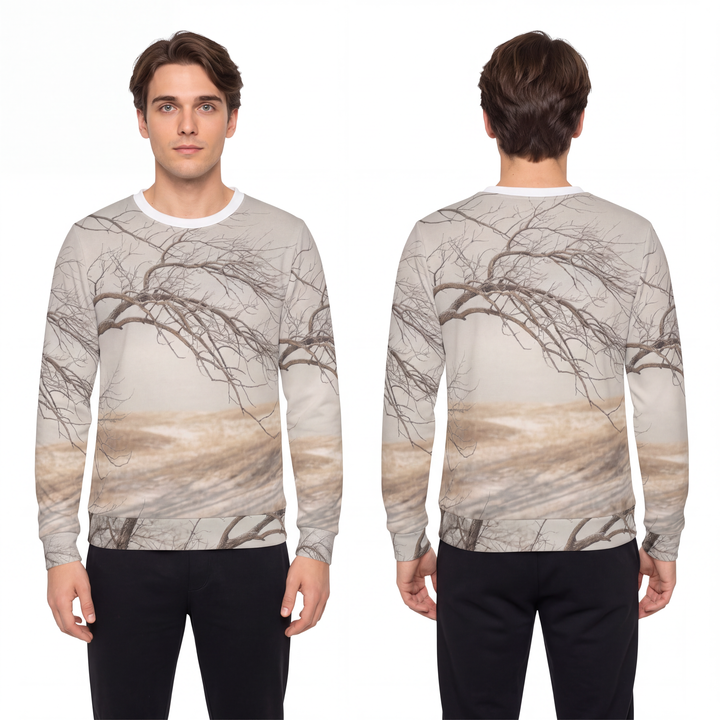 Men's Lightweight Sweatshirt - Winter Branch Solitude Landscape