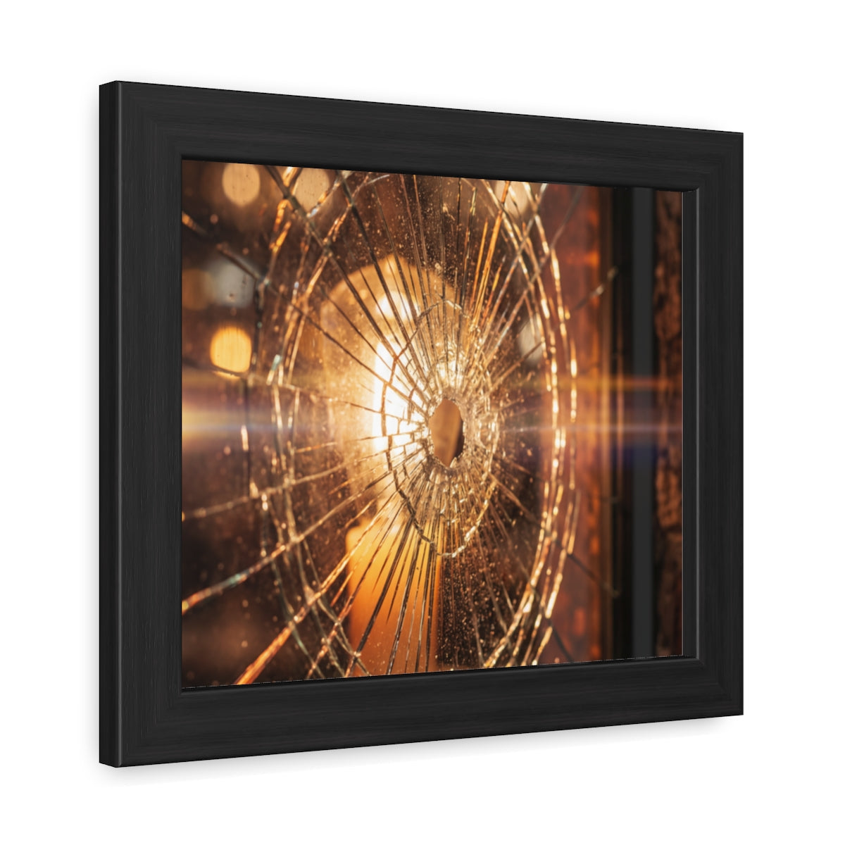Framed Poster - Moody Fractured Glass — Landscape