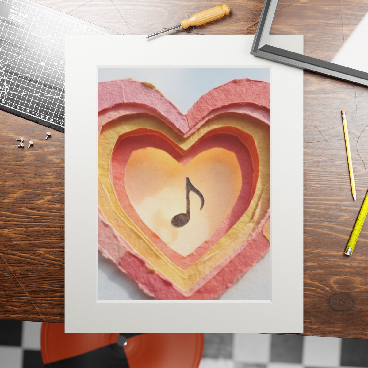 Fine Art Print - Melodic Heart Passepartout — Portrait... |...