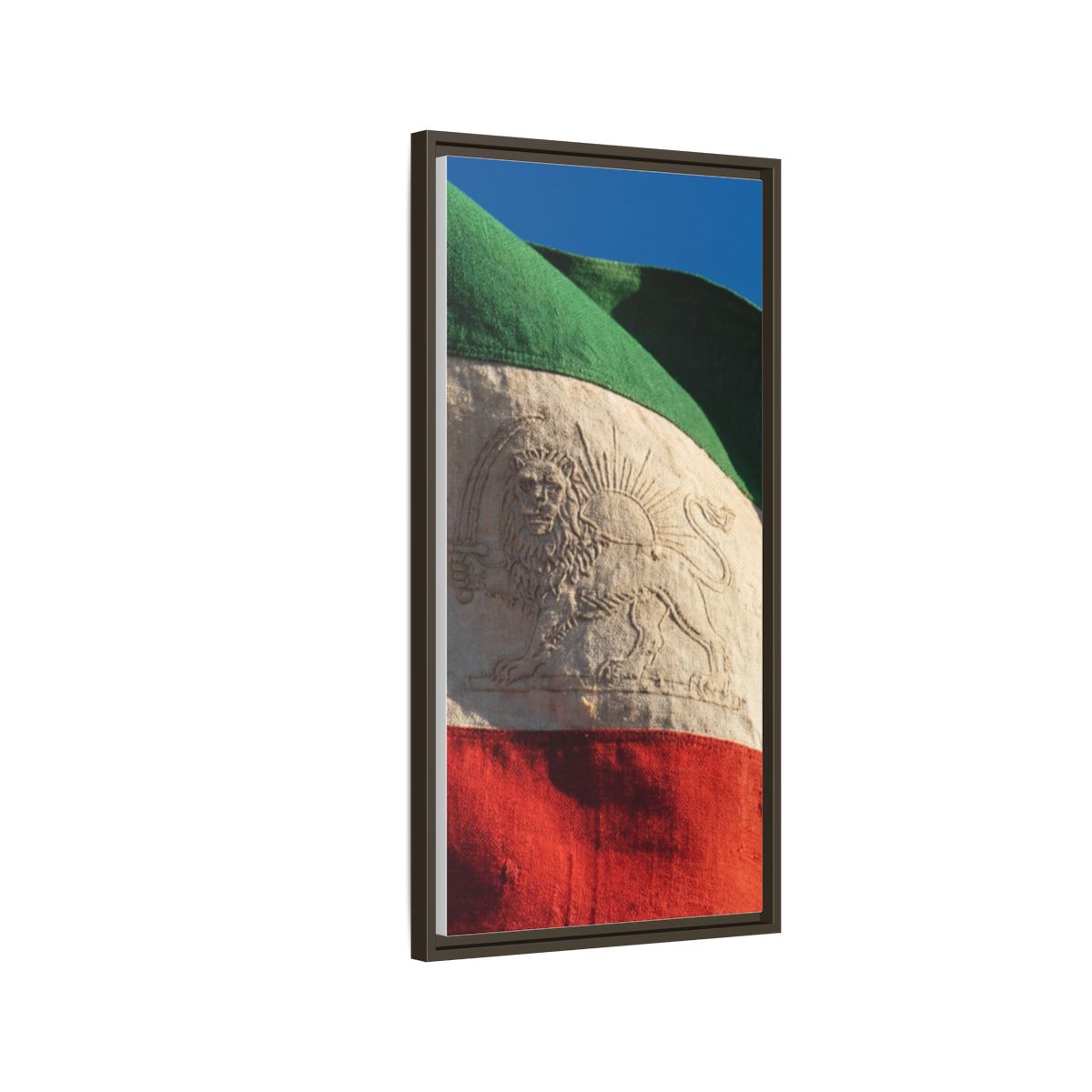 Framed Canvas Art - Distressed Flag — Espresso / 1.25"