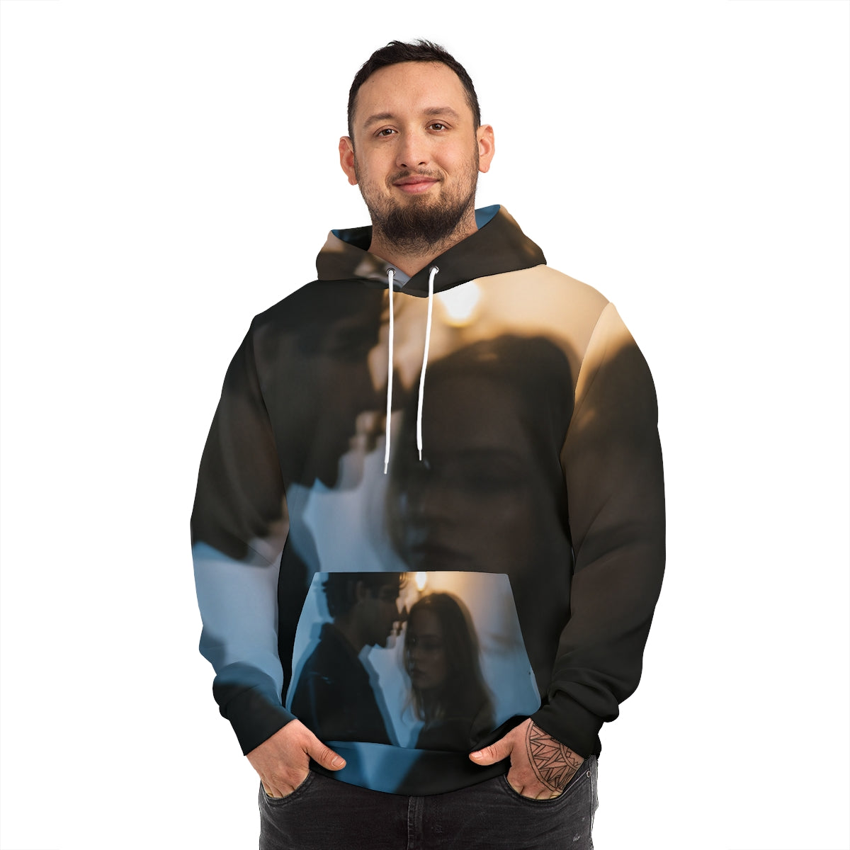 Men's Midnight Reflections Hoodie - Moody Fashion Pullover |...