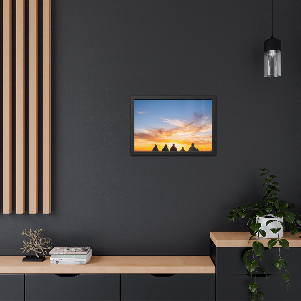Framed Poster - Sunset Silhouette — Landscape