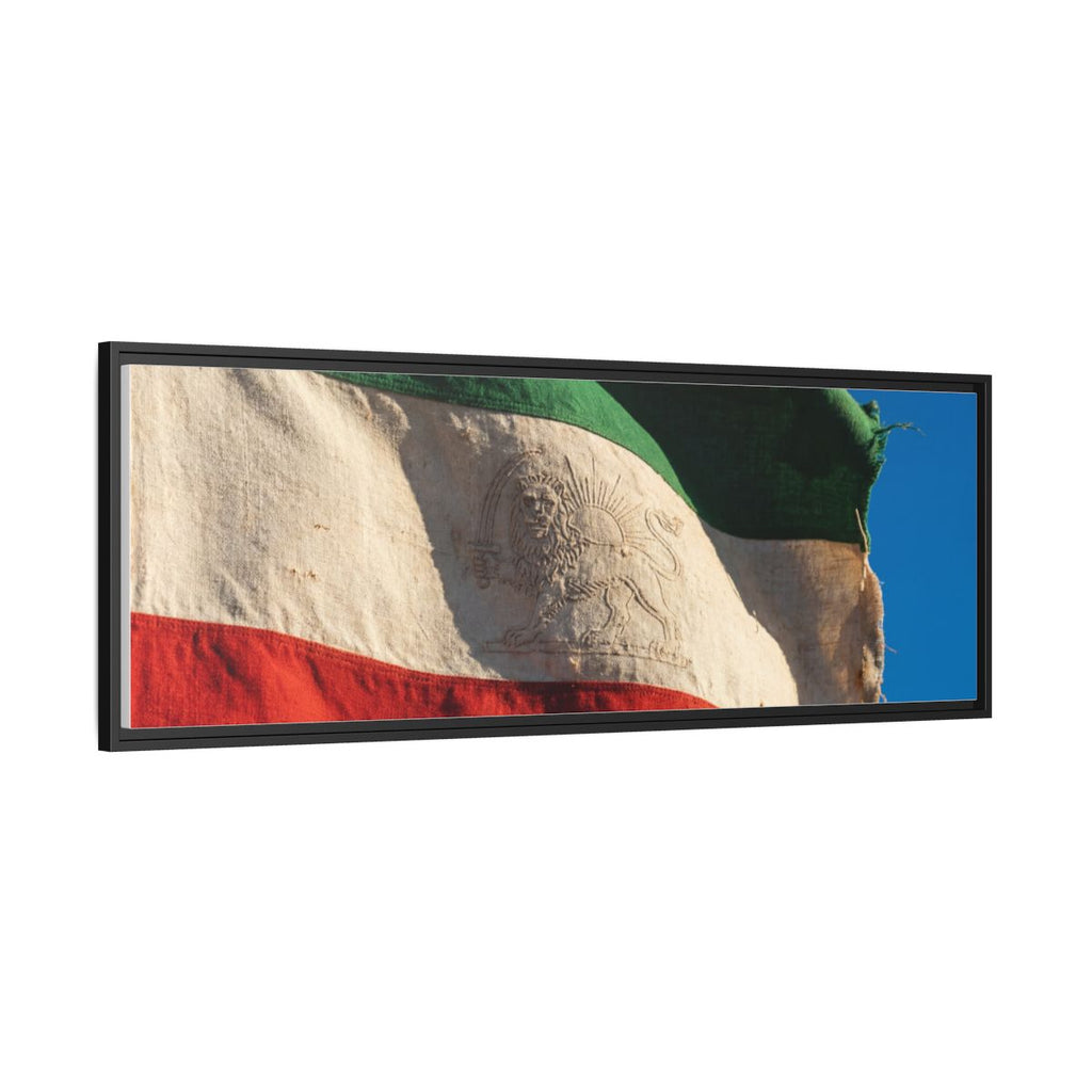 Framed Canvas Art - Distressed Flag — Black / 1.25"