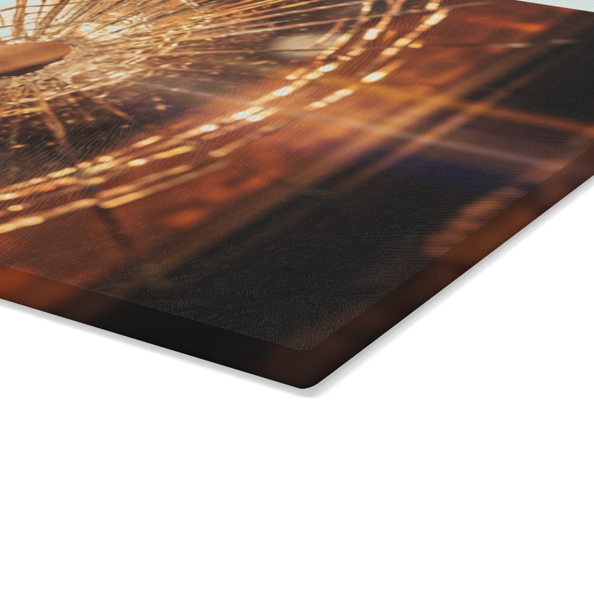 Glass Cutting Board - Fractured Amber Glow