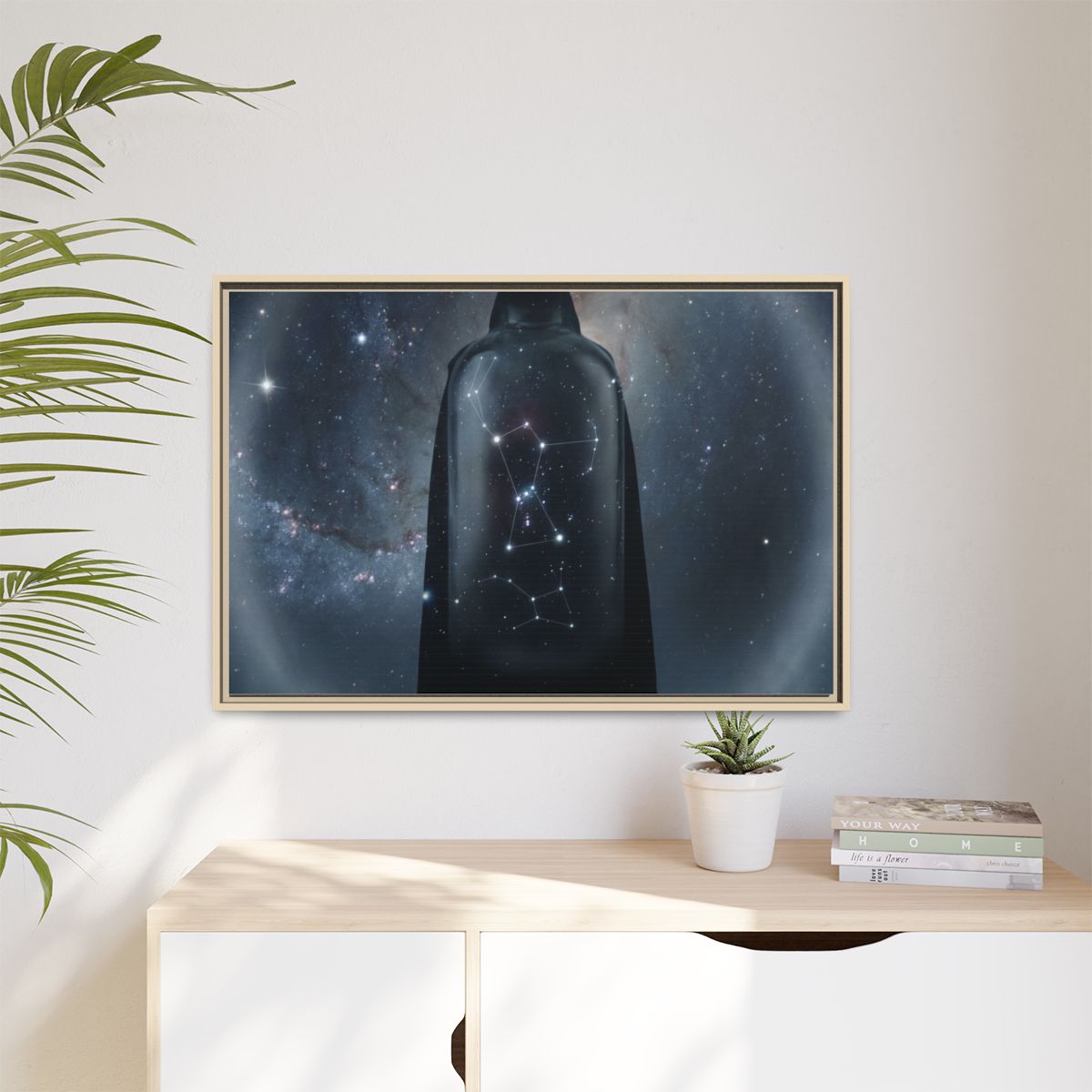 Matte Canvas, Framed - Cosmic Sentinel Orion Constellation...