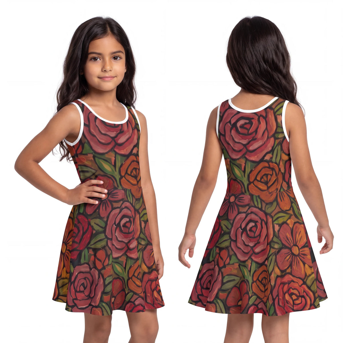 Girls' Sleeveless Sundress Floral Hearth Art