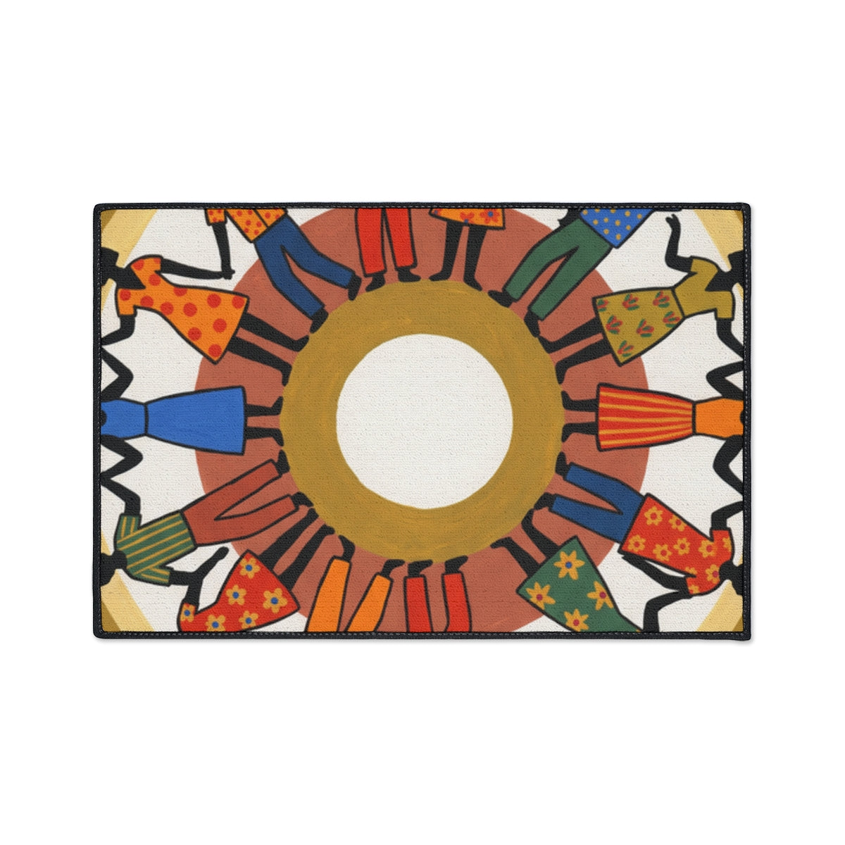 Heavy Duty Floor Mat - Unity Mandala Folk Art | Echovira...