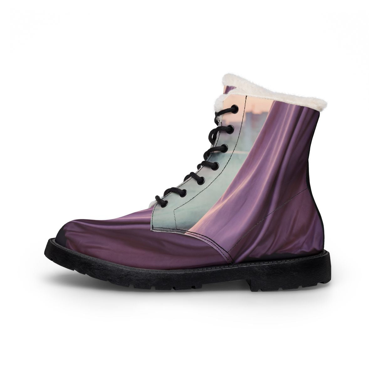 Lilac Skyline Women's Fur and Leather Boots