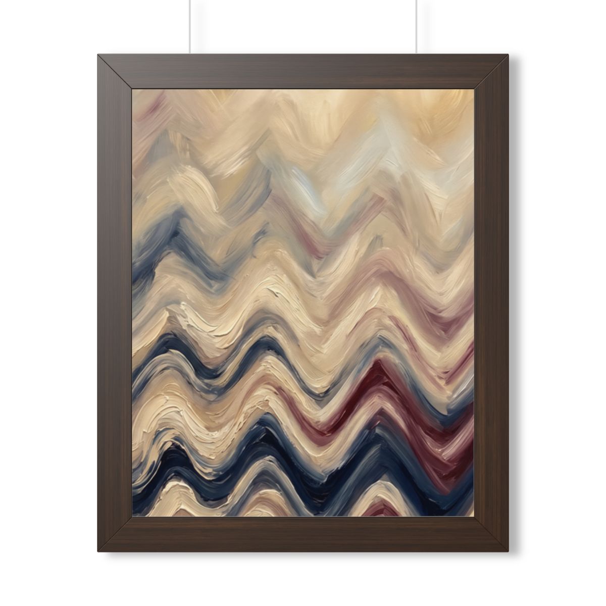 Framed Vertical Poster - Earth Chevron Wave — Walnut (11×14...