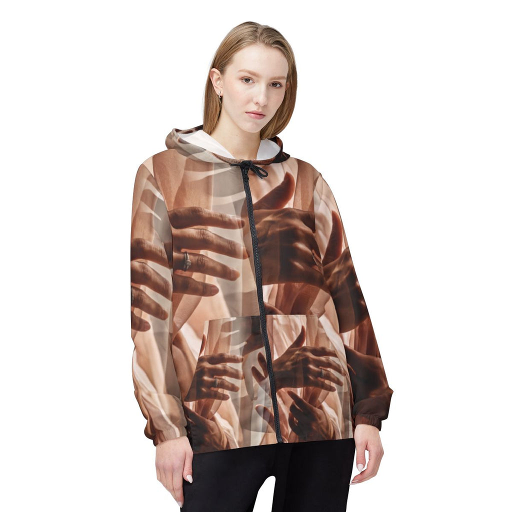 Unisex Windbreaker Jacket - Veiled Touch | Echovira Gallery