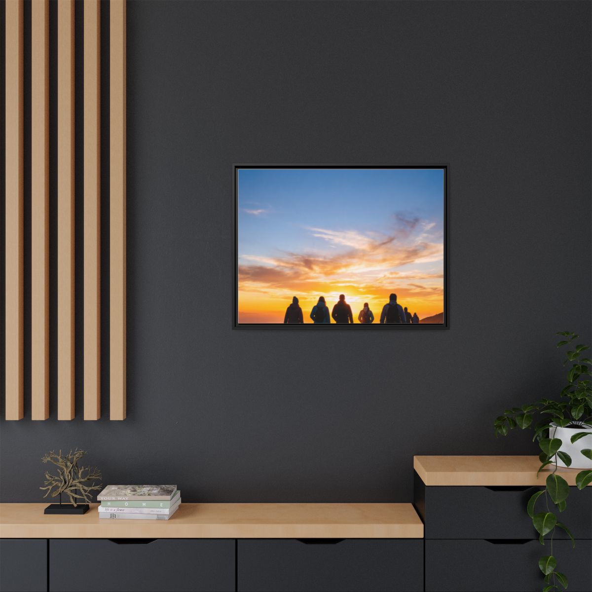 Framed Matte Canvas - Radiant Sunset Art — Black / 1.25"