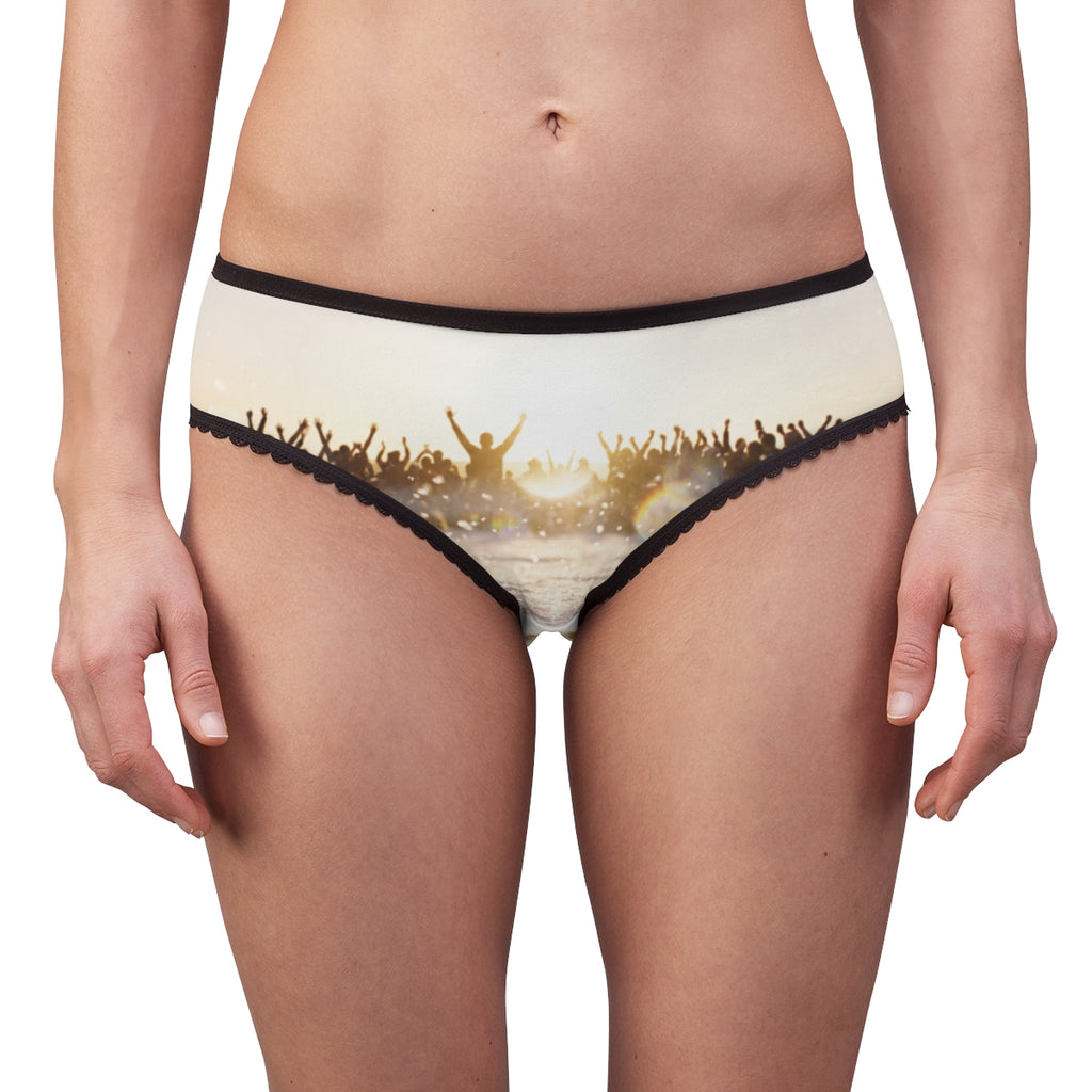 Women's Briefs with Golden Hour Crowd Art