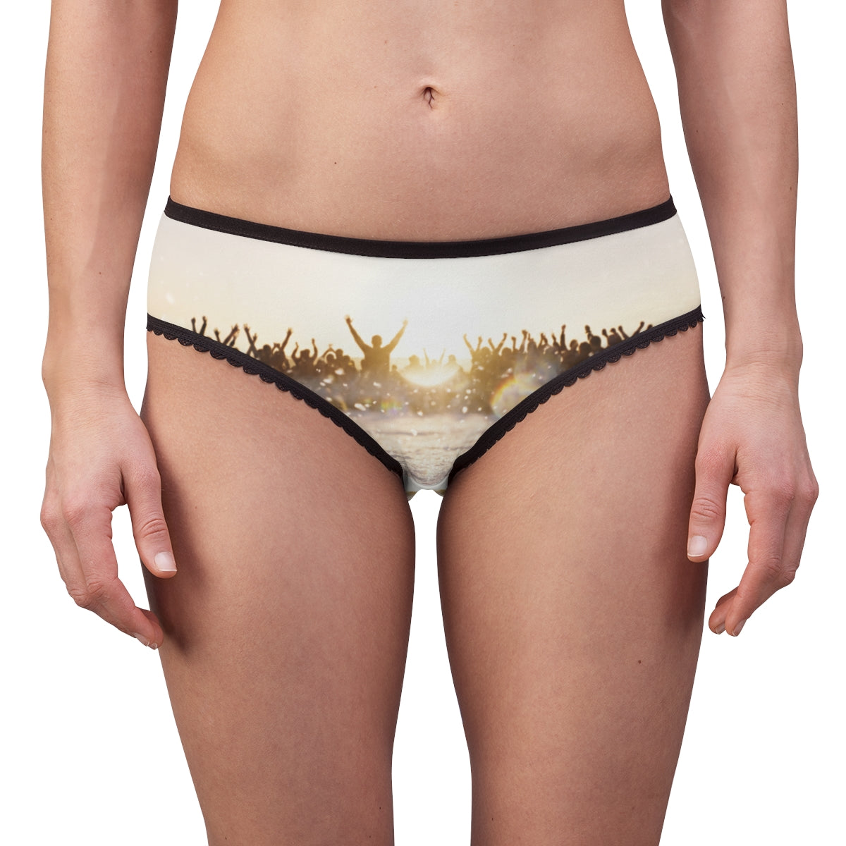 Women's Briefs with Golden Hour Crowd Art