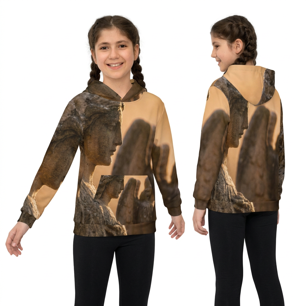 Children's Hoodie with Golden Stone Angels