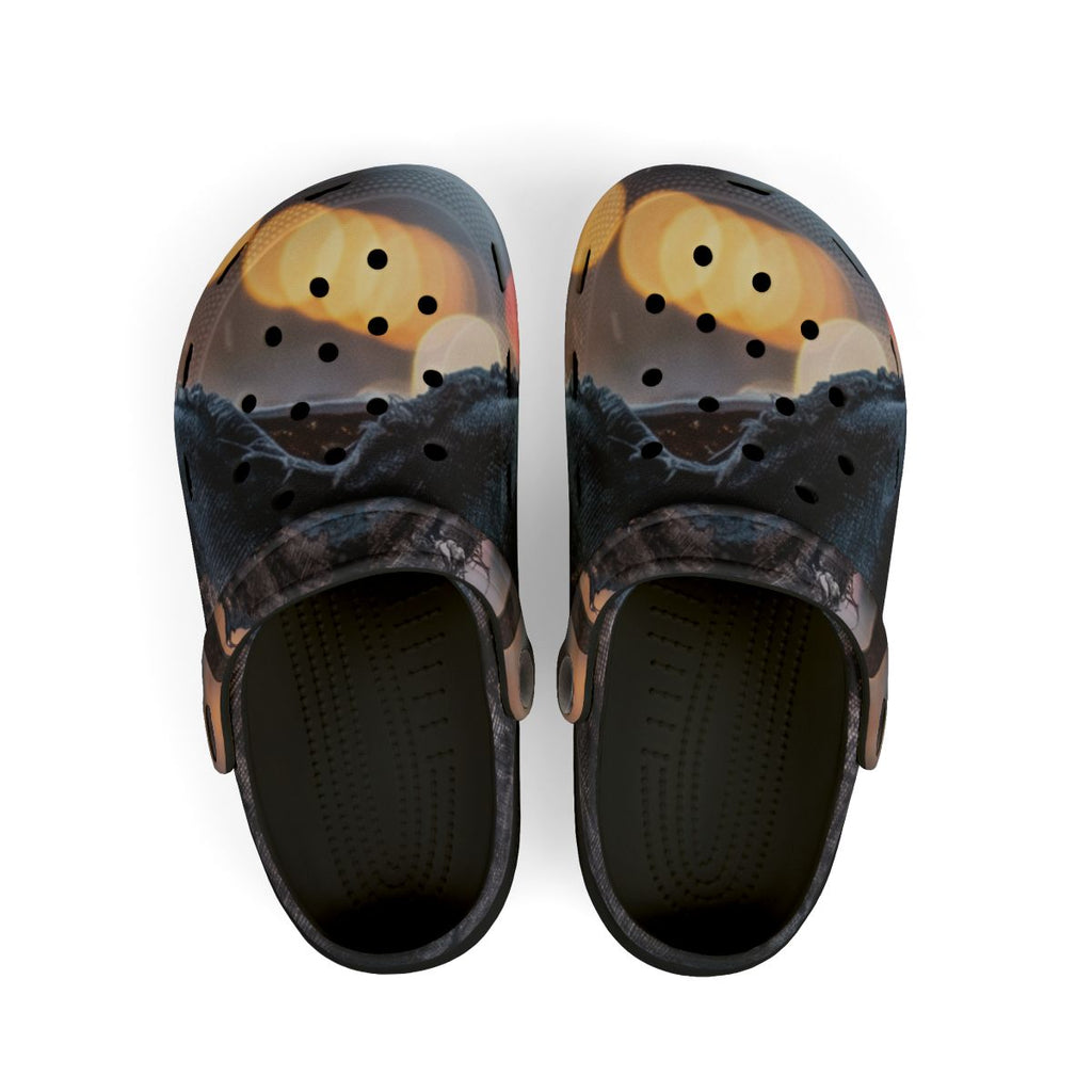 Kids' Clogs with Moody Rain Street Heart Art