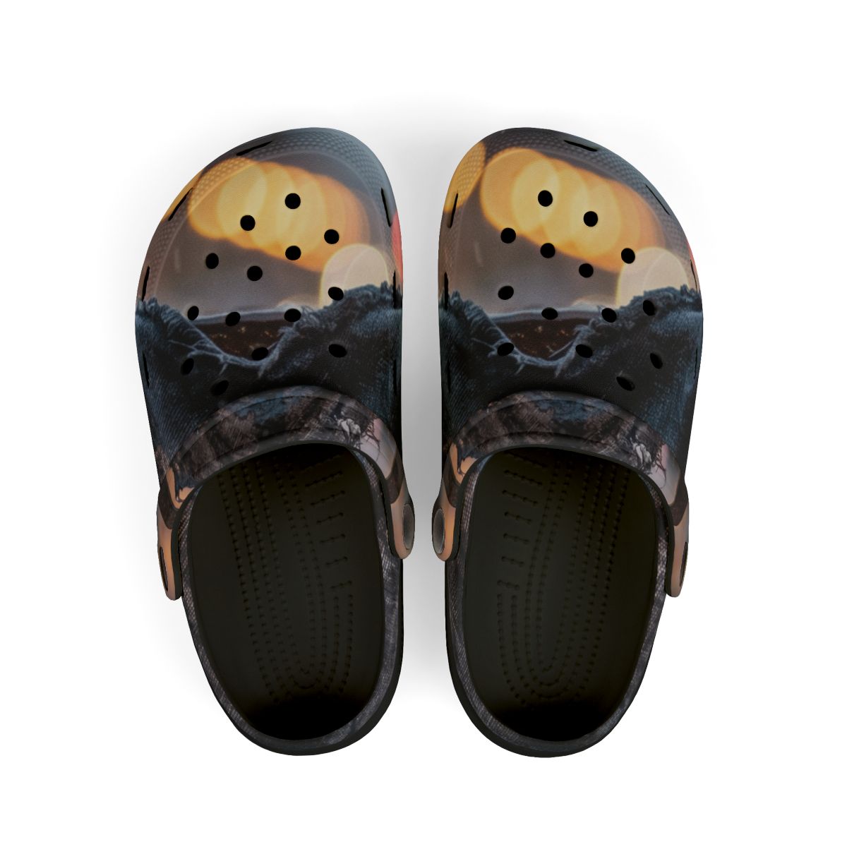 Kids' Clogs with Moody Rain Street Heart Art
