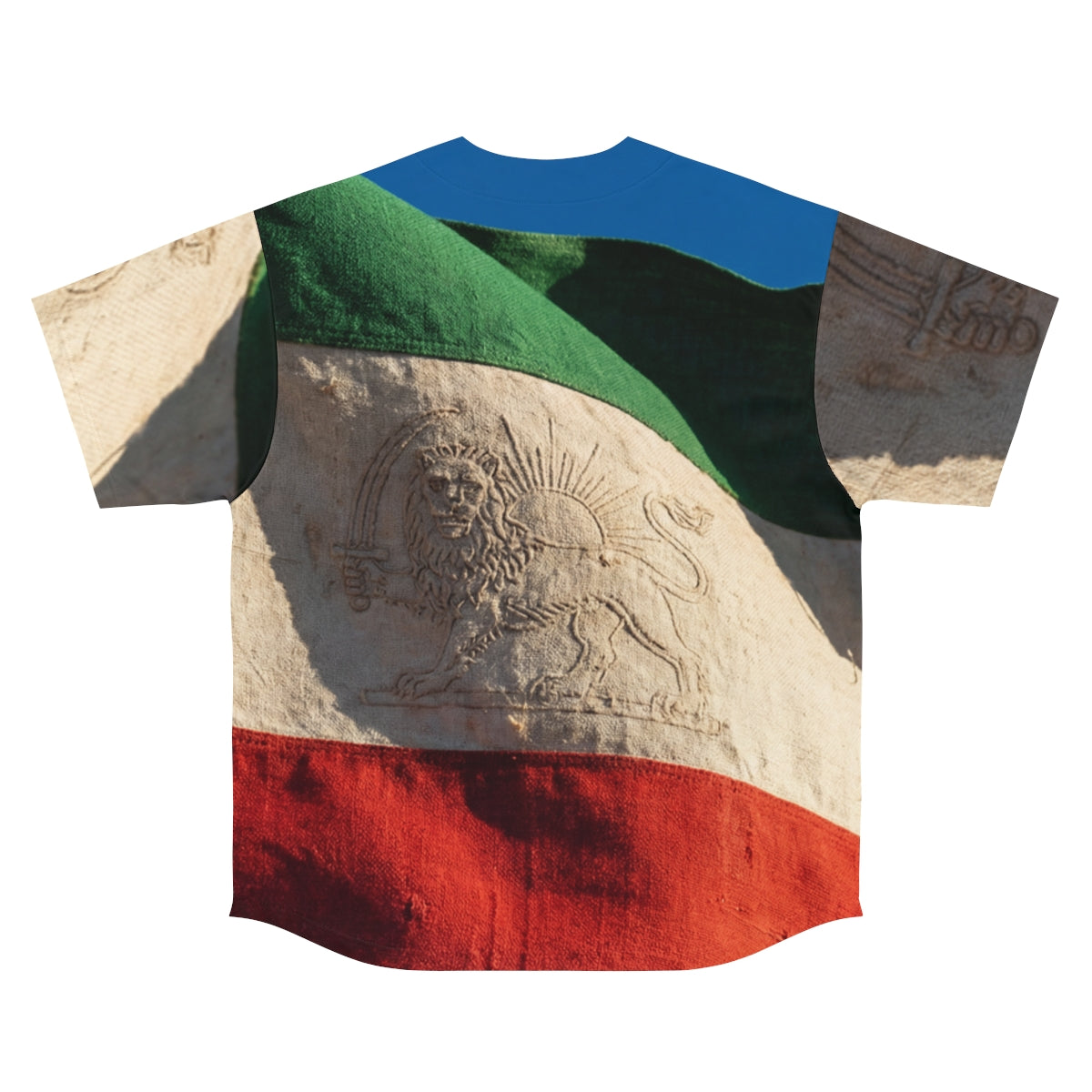 Men's Baseball Jersey - Vintage Persian Lion and Sun Flag......