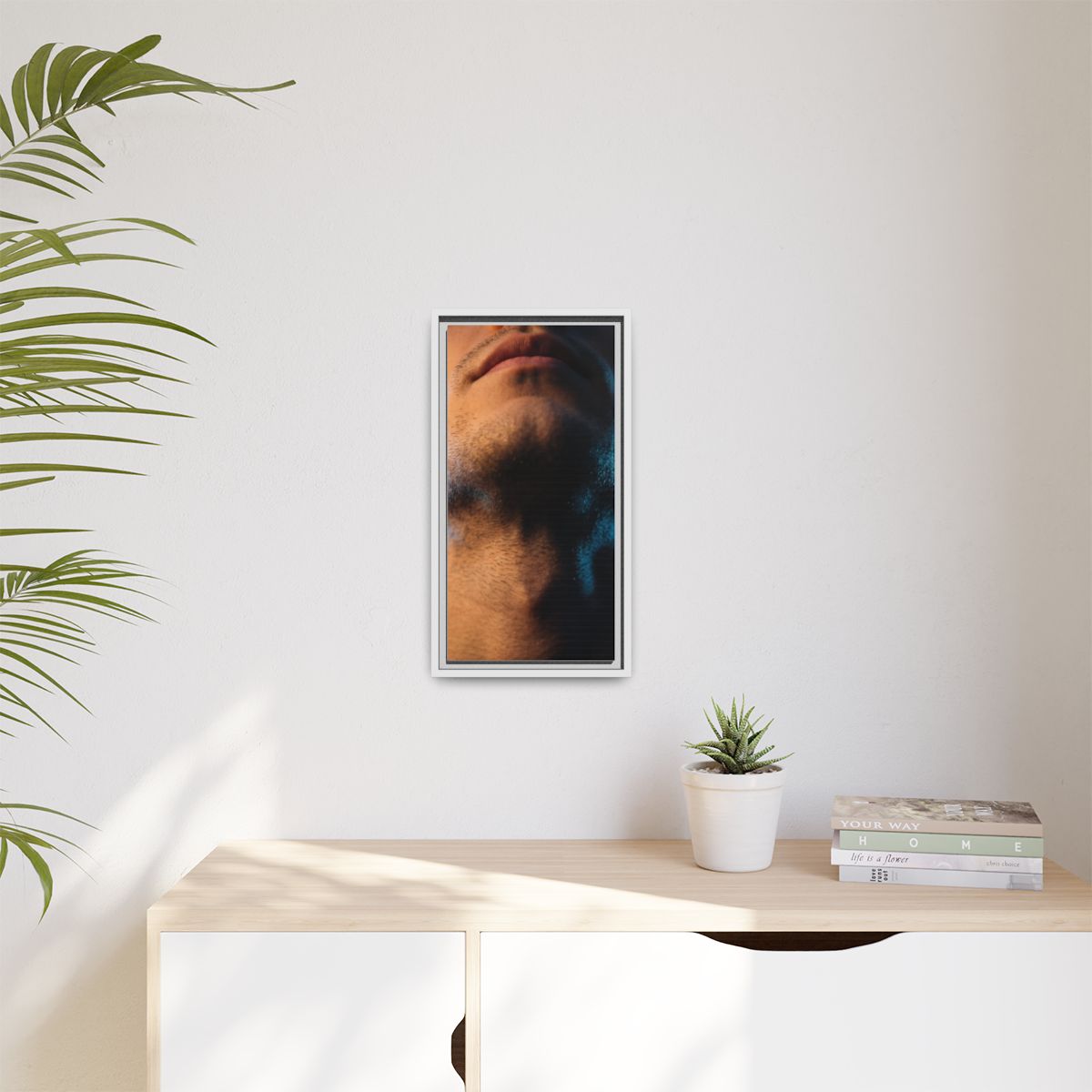 Matte Canvas, Framed - Neon Shadows Cinematic Portrait Art...