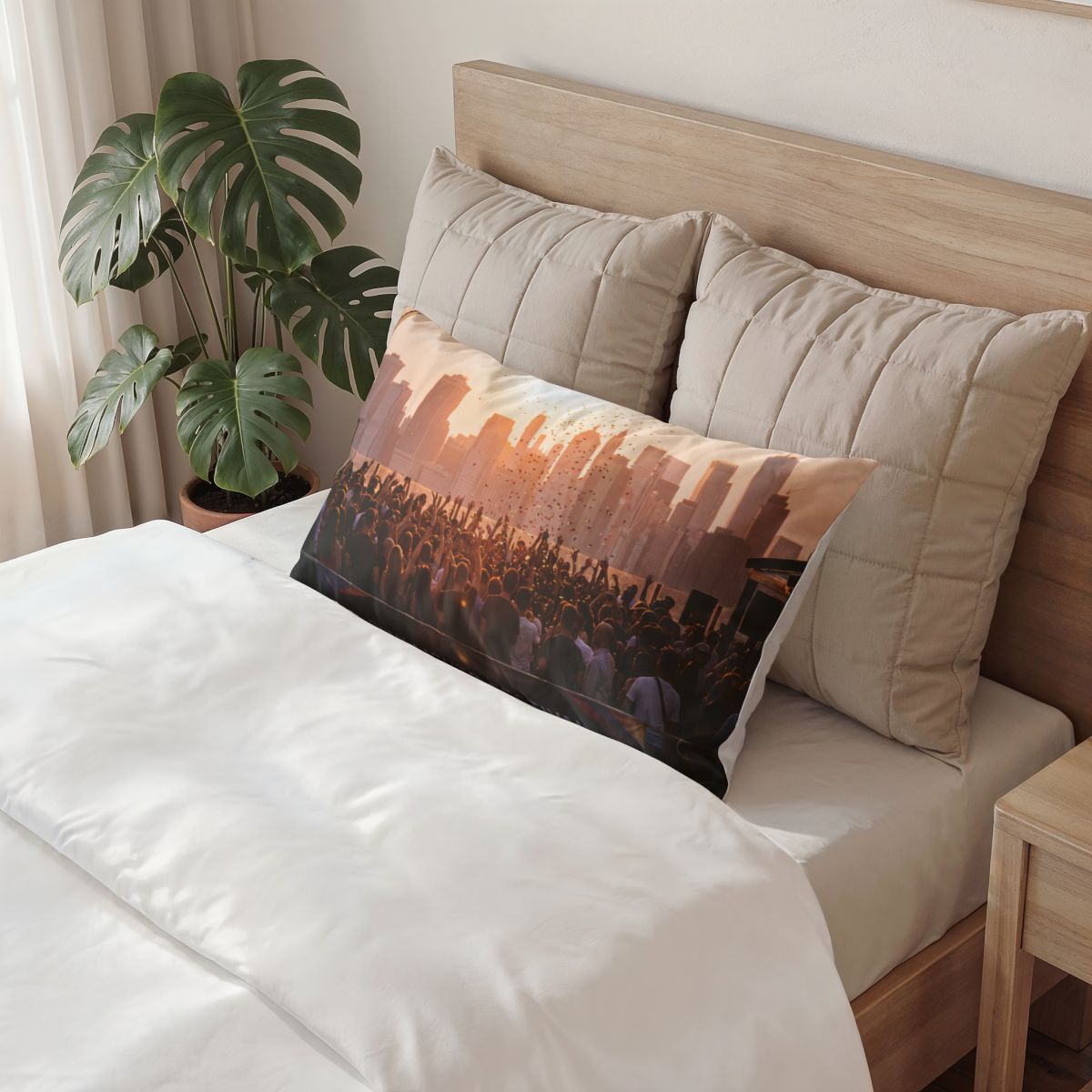 Cotton Pillow Sham - City Lights | Echovira Gallery