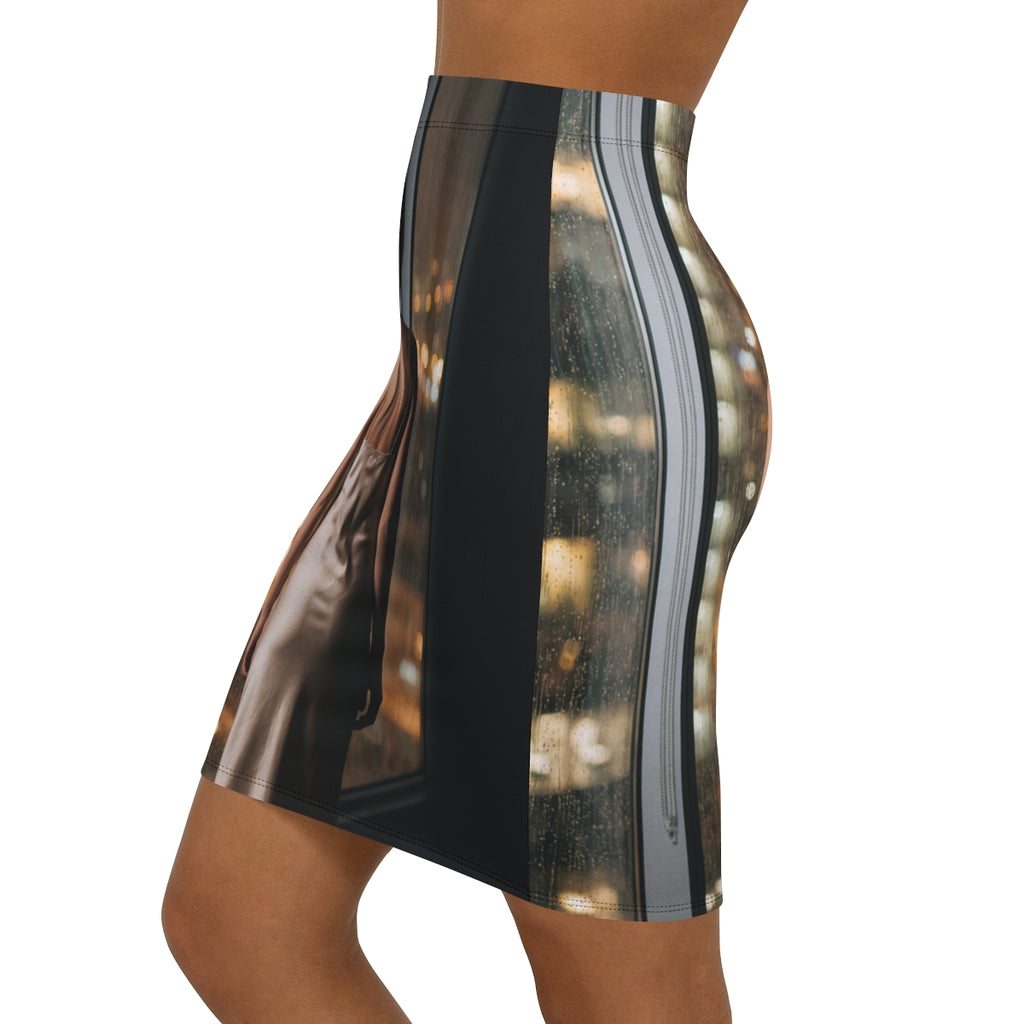 Mid-Waist Pencil Skirt - Lights
