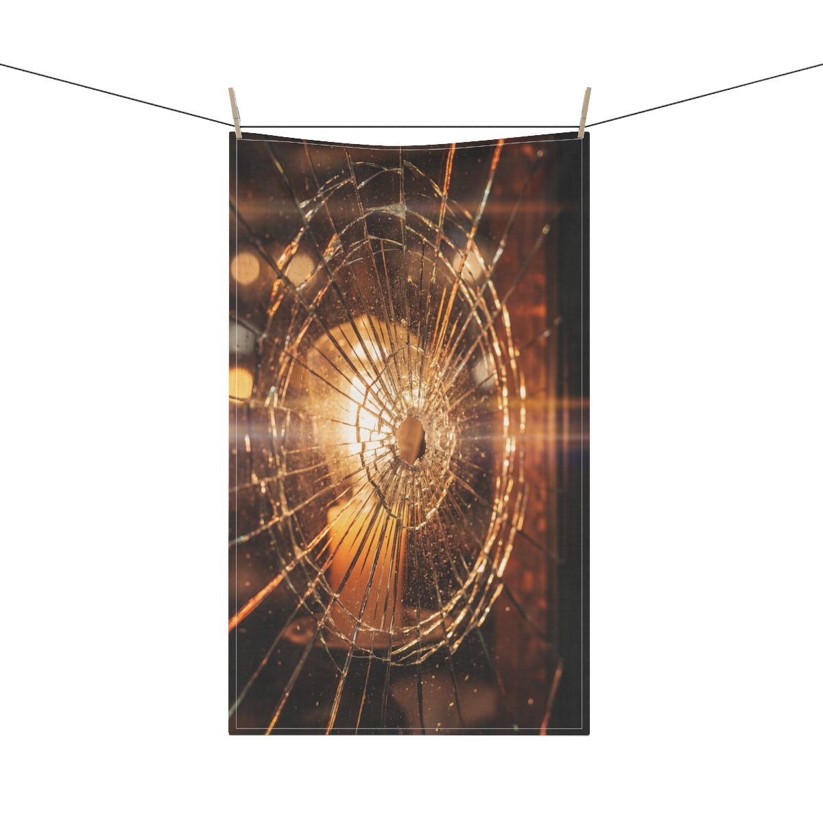 Tea Towels - Fractured Warmth - Shattered Amber Glass Art |...