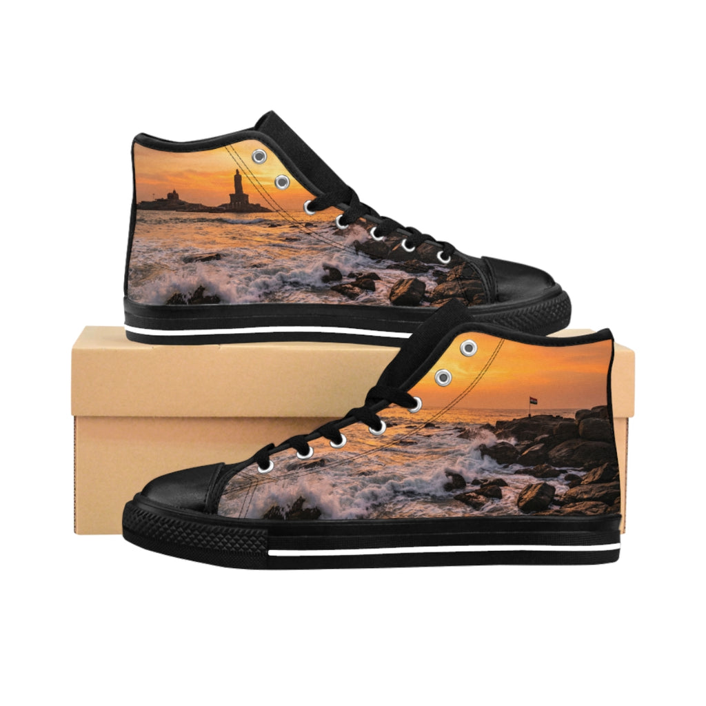 Women's Classic Sneakers - Sunset Ocean