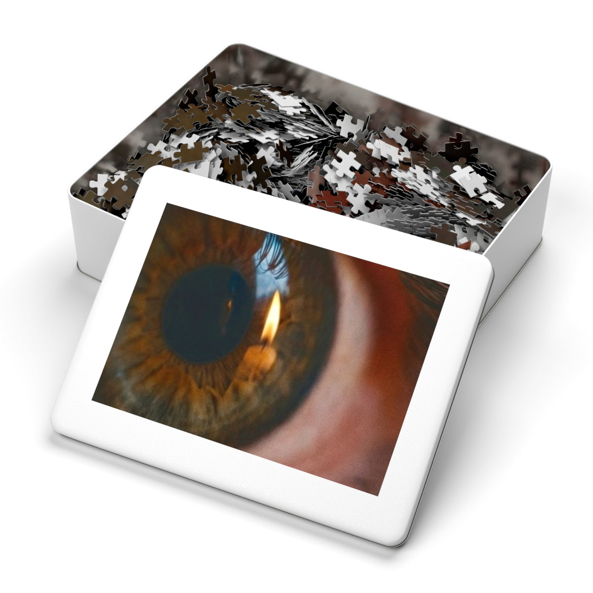 Jigsaw Puzzle with Tin - Amber Iris Reflection Fine Art... |...