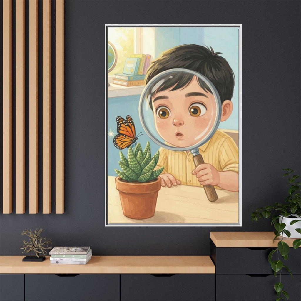 Matte Canvas Framed - Curious Naturalist — White / 1.25"......