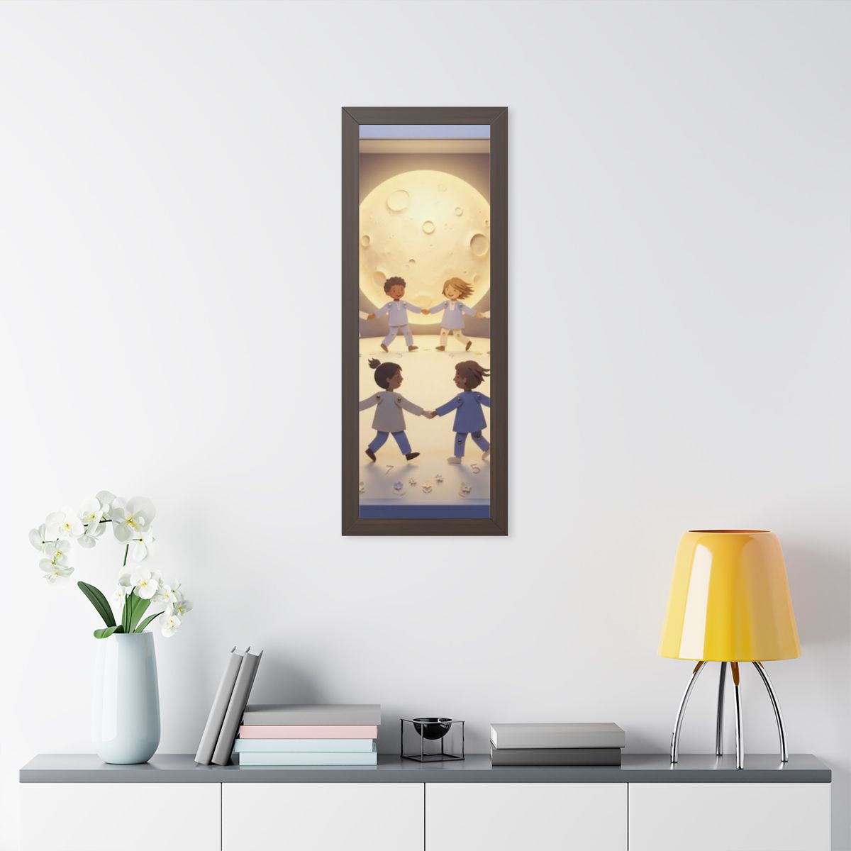 Framed Vertical Poster - Moonlit Lullaby — Walnut (11×14......