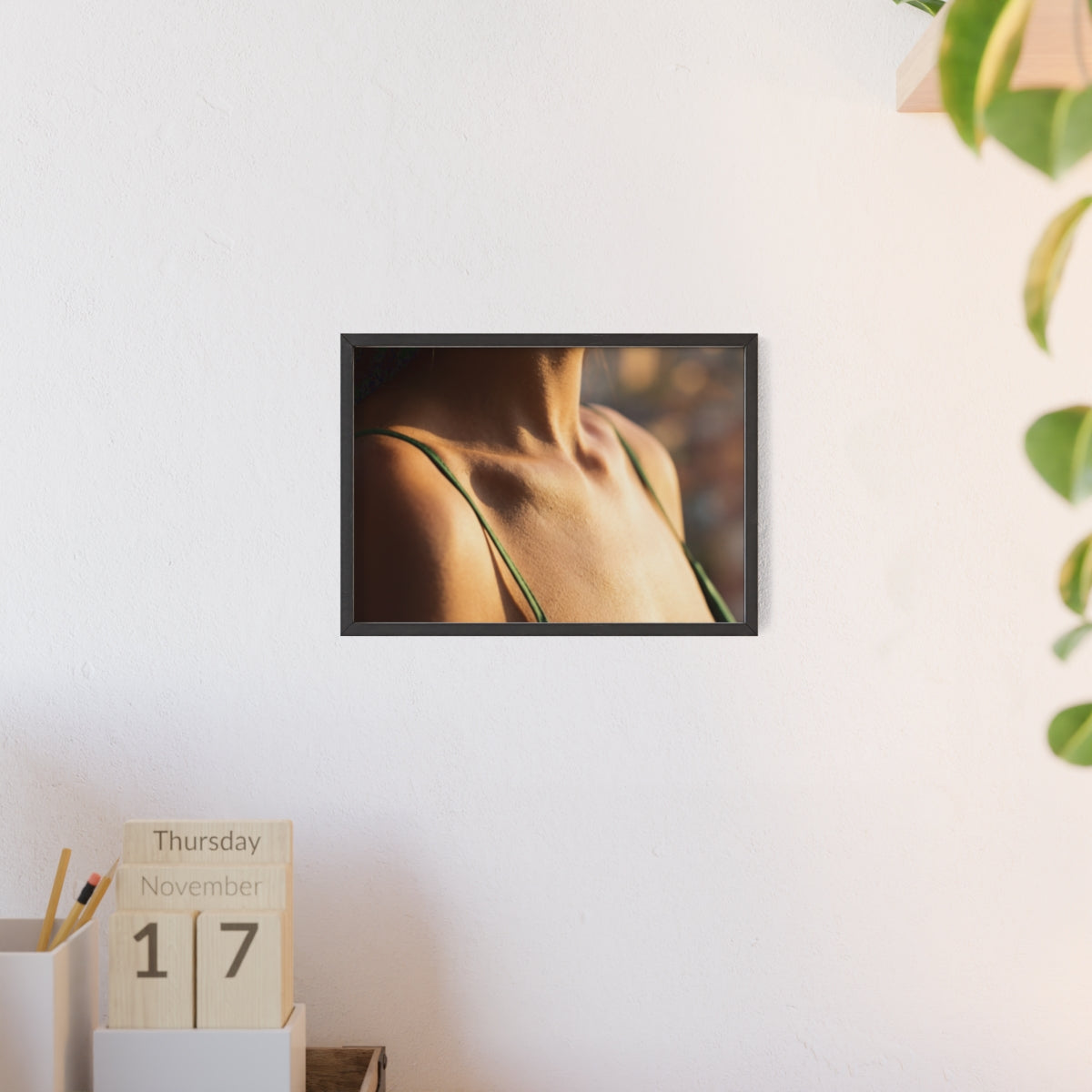 Poster with Wooden Frame - Sunlit Portrait