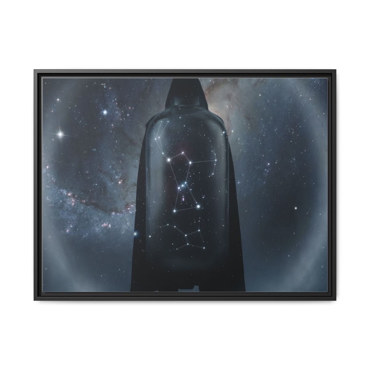 Framed Matte Canvas - Cosmic Sentinel — Black / 1.25" (10×8, 12×9, 14×11, 16×12, 20×10, 18×12, 20×16, 24×16, 24×18, 36×12, 24×20, 32×16, 30×20, 30×24, 32×24, 48×16, 36×24, 48×24, 40×30, 60×20, 48×32, 60×30 & 60×40)