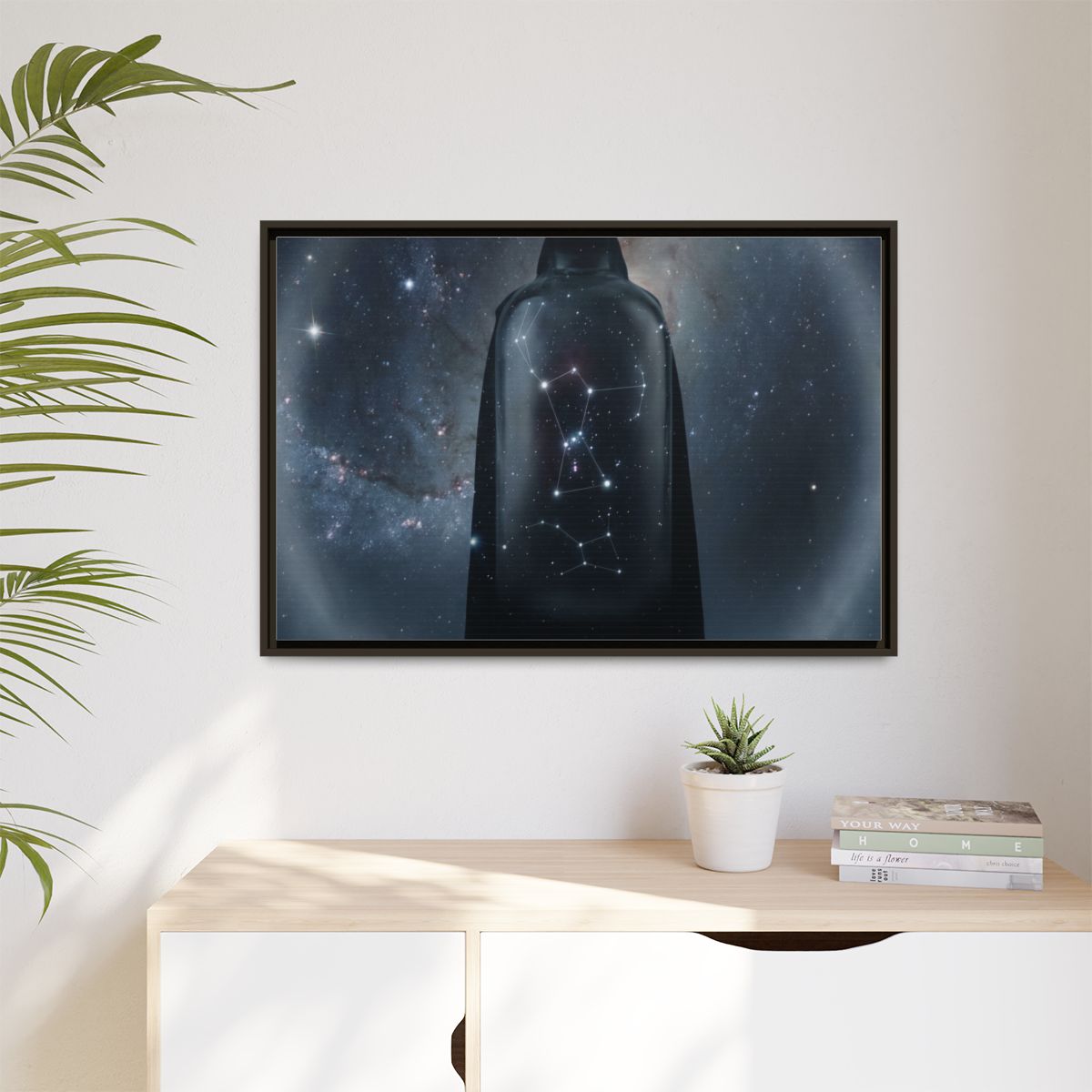 Matte Canvas, Framed - Cosmic Sentinel Orion Constellation...